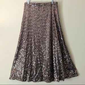 Sequin metallic full skirt high waist RARE!